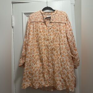 Joie Orange and Cream Dress Size Large NWT